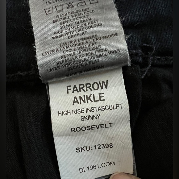 DL1961 FARROW ANKLE InstaSculpt High Rise Dark Wash Roosevelt Jeans Sz 31  32x29 - Picture 11 of 11